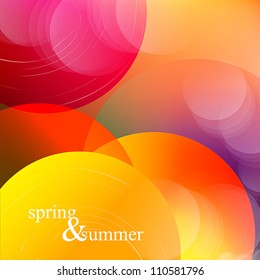 Spring and summer watercolor background with bokeh vector