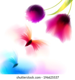 Vector de fondo de las acuarelas de primavera y verano