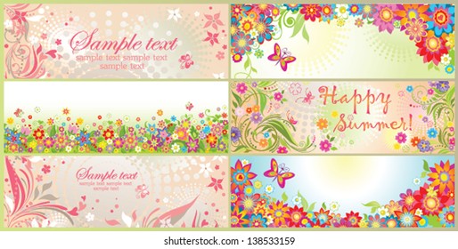 Spring and summery horizontal banners