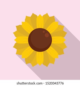 Spring sunflower icon. Flat illustration of spring sunflower vector icon for web design
