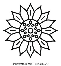 Spring sunflower icon. Outline spring sunflower vector icon for web design isolated on white background