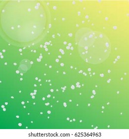 Spring sunny background, green with glaring sun, vector illustration.