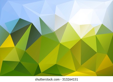 Spring sunny day. Abstract polygon vector illustration