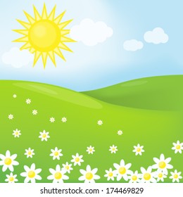 Spring sunny landscape