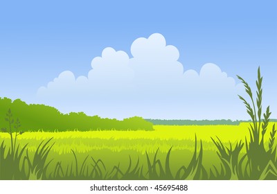 Spring sunny landscape