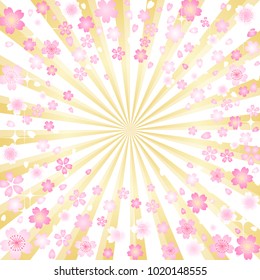 Spring Surprise Cherry Blossom and Gold Line Background