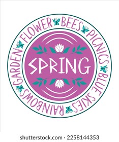 Spring SVG Design, Sunny days SVG, T-shirt Design, Digital Cut Files, Illustration And Perfect For Others