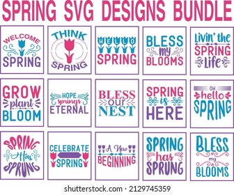 Diseño de primavera svg, conjunto de diseños de primavera Svg.