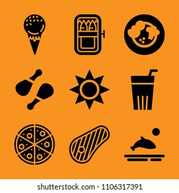 spring, swimming, cucumber, light, copy and vegan icon vector set. Flat vector design with filled icons. Designed for web and software interfaces