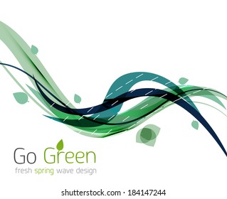 Spring swirls abstract wave background