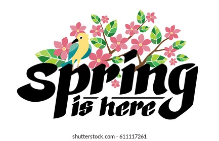 Spring symbol icon isolated on white background. Vector illustration, Logo template design. Hand draw design.