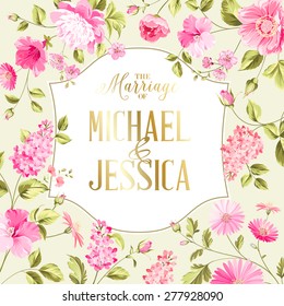 Spring syringa flowers background for the romantic design. Vector illustration