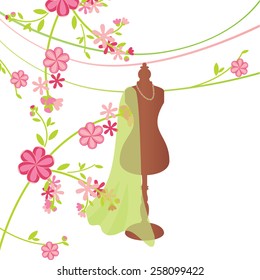 spring tailor's mannequin isolated on white