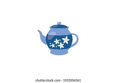 Spring Teapot Blue Vector Icon