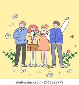 Plantilla de primavera Traducción coreana:Estoy alentando su primavera  