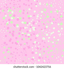 Spring Tender Colorful Seamless Pattern. Circles, Spots and Dots Endless Textures. Easy To Create Abstract Vintage, Dotted Effect. Perfect for Pastel Background and Surface Design. 