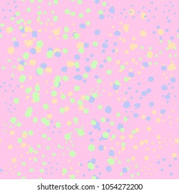 Spring Tender Colorful Seamless Pattern. Circles, Spots and Dots Endless Textures. Easy To Create Abstract Vintage, Dotted Effect. Perfect for Pastel Background and Surface Design. 