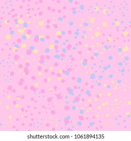 Spring Tender Colorful Seamless Pattern. Circles, Spots and Dots Endless Textures. Easy To Create Abstract Vintage, Dotted Effect. Perfect for Pastel Background and Surface Design. 