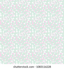 Spring Tender Colorful Seamless Pattern. Circles, Spots and Dots Endless Textures. Easy To Create Abstract Vintage, Dotted Effect. Perfect for Pastel Background and Surface Design. 