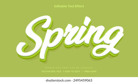 Spring text effect, Spring 3d editable text effect style.