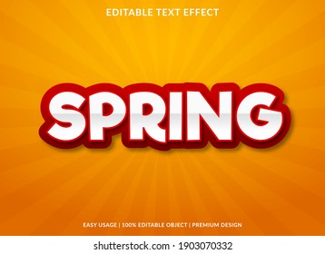 Spring Text Effect Template With Bold Style Use For Business Brand And Logo