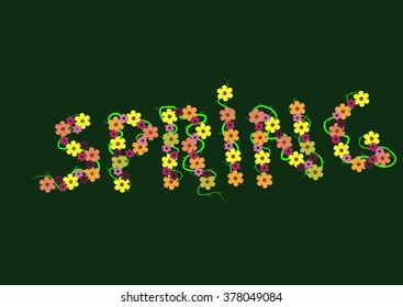 Spring. text. Lettering design. vector