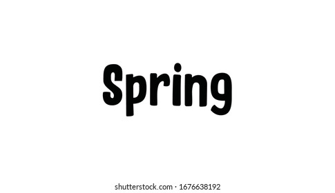 Signo de letras de texto de primavera. Elemento moderno de diseño tipográfico.