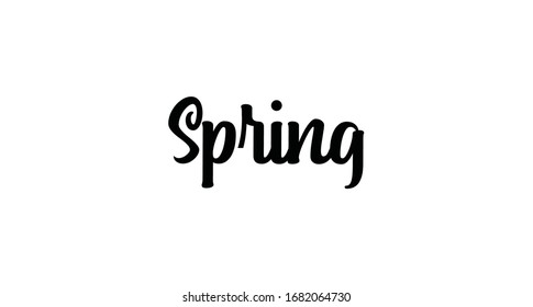 Spring text lettering sign. Modern typographic design element.