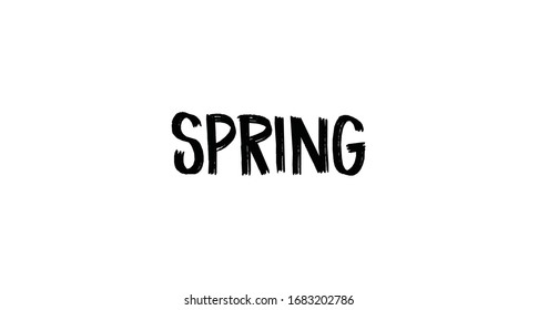 Signo de letras de texto de primavera. Elemento moderno de diseño tipográfico.