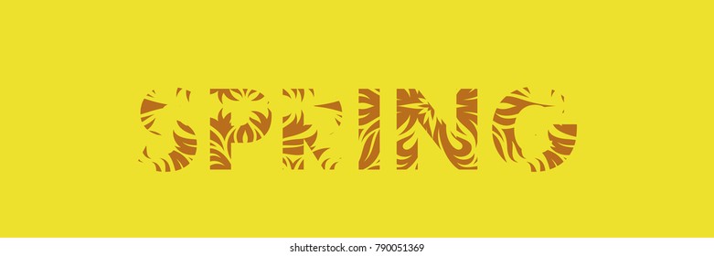 spring text with nature texture on white vector