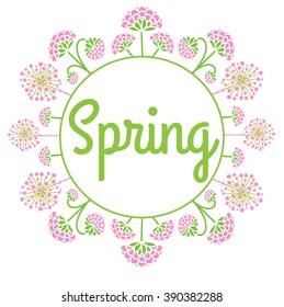 Spring. Spring theme. Spring card. Frame. Place for text