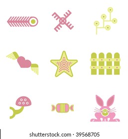 Spring theme design elements, vector illustration series.