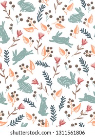 spring theme seamless pattern design with colorful flower shape element