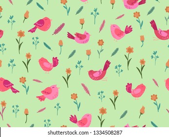 spring theme seamless pattern design with leaf shape element