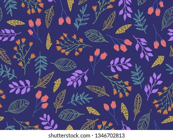 spring theme seamless pattern design with flower and leaf shape element