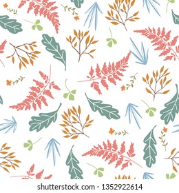 spring theme seamless pattern design with flower and leaf shape element