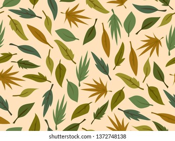 spring theme seamless pattern design with leaf shape element