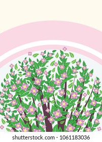 Spring themed banner with Sakura, cherry blossoms.