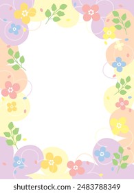Spring themed border decoration illustration decorated with flowers and leaves