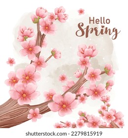 Spring Themed Cherry Blossom background