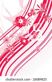 Spring themed Pink and Red colored Floral Design