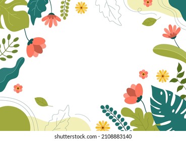 Spring Time Background with Flowers Season and Plant for Promotions, Magazines, Advertising or Websites. Nature Flat Vector Illustration