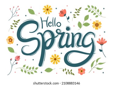 Spring Time Background with Flowers Season and Plant for Promotions, Magazines, Advertising or Websites. Nature Flat Vector Illustration