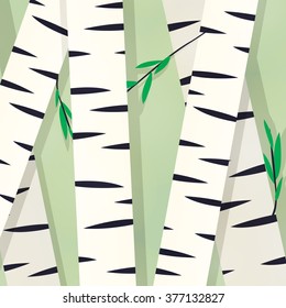 Spring time with birch trees