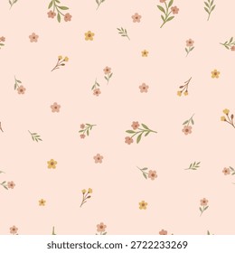 
Spring time cute ditsy flowers seamless fabric design pattern
