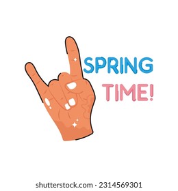 Spring time doodle vector outline Sticker. EPS 10 file