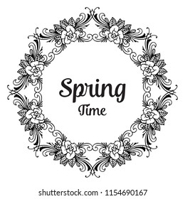 Spring time floral design hand lettering vector illustration