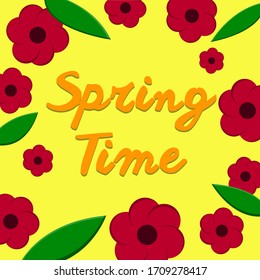Spring spring time flowers background vector illustration