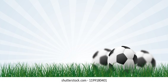 Spring time. Fresh green lawn. Summer grass border Sky view soccer border on green football eco grass field. Vector playground banner. Sport EK, WK finale or school, sports game. 2022, 2023, 2024