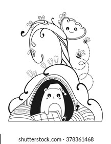 Spring time hand drawn doodle vector illustration